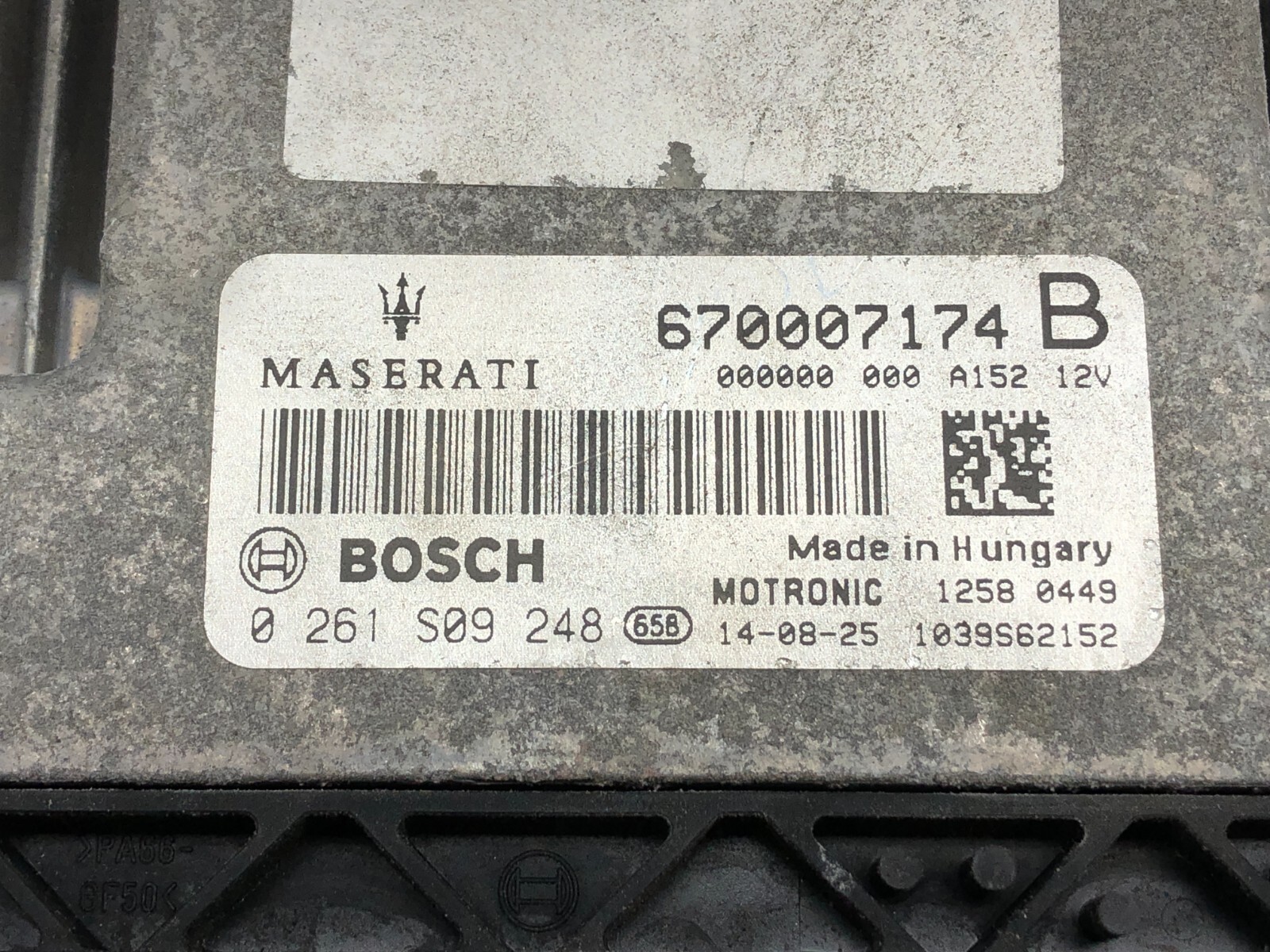 2014-2017 MASERATI GHIBLI SQ4 ENGINE COMPUTER CONTROL MODULE W/LOCK KEY OEM 55K.