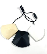 Lil Jumbl BPA Free Baby Teething Pendant Necklace FK025 Cream/Black/White
