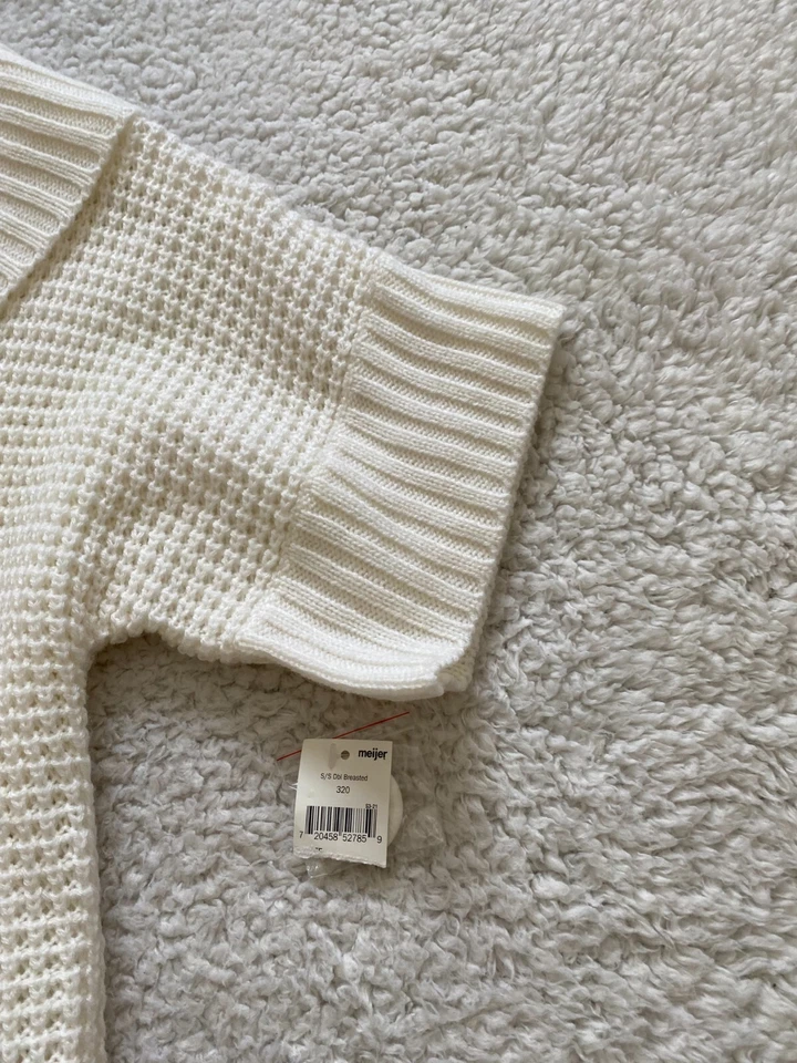 Jasonmaxwell 女式 S 码米色短袖针织毛衣 (C1) — 第 2/4 张图片