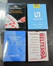LOT of 4 ADVERTIZING PLAYING CARDS ADTRON, HAVEN LIFE, MERCER, BELTERRA NEW E2