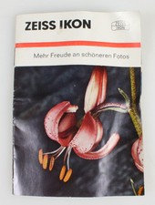 ZEISS IKON ACCESSORY BOOKLET, GREATER PLEASURE FROM BETTER PICTURES IN GERMAN