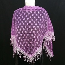 Indisches Tuch Stola Schal Hüfftuch Tribal Pareo Dreieckstuch Bauchtanztuch lila