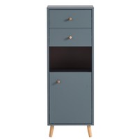 Bad Highboard Hochschrank Blau Badschrank Standschrank BadezimmermöBel Schrank