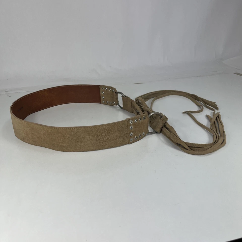 Hipwear Wide Light Brown Genuine Leather Tie Waist Belt - Women's Size 32 - Image 4 of 4