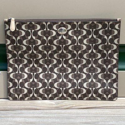 Coach Peyton Dream C Large Tech Pouch for Tablets/iPads Brown/Cream