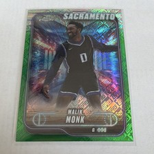 2025 Topps Chrome Green Refractor Malik Monk #141 Sacramento Kings NBA