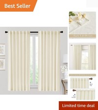 Velvet Curtains 63 inches Length, Back Tab  Rod Pocket Soft Fabric Curtains ...