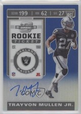 2019 Contenders Optic Rookie Ticket Blue Prizm 18/75 Trayvon Mullen Jr Auto ms9
