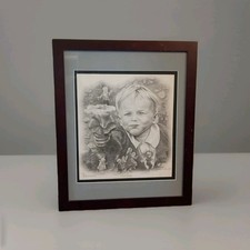 Framed Hand Drawn Pencil Portrait Custom Piece Signed