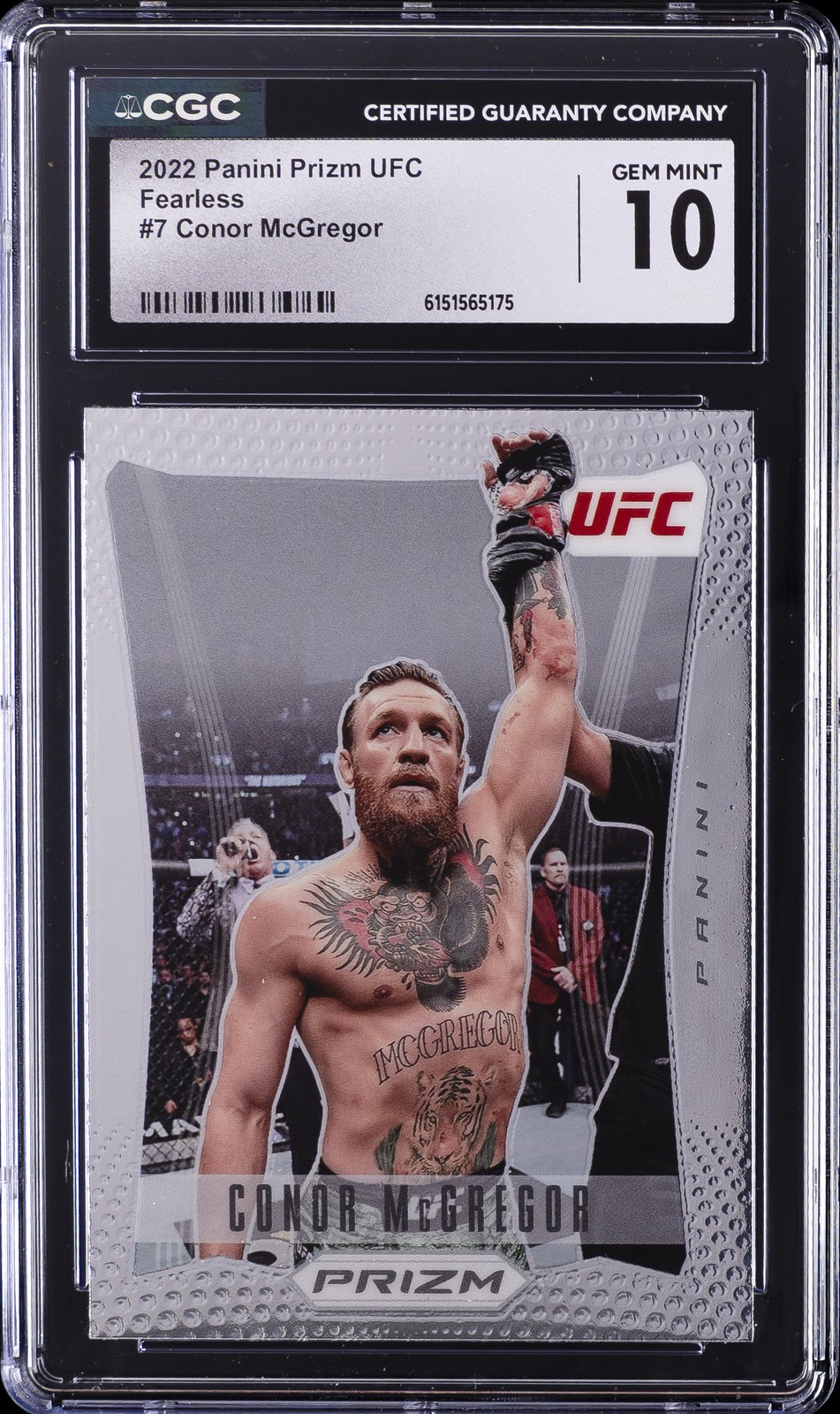 2022 PANINI PRIZM UFC FEARLESS #7 CONOR MCGREGOR CGC 10 GEM MINT