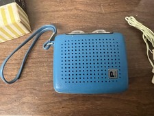 Vintage Precor Micro Deluxe Pocket AM Radio, Model 550, Blue in BOX