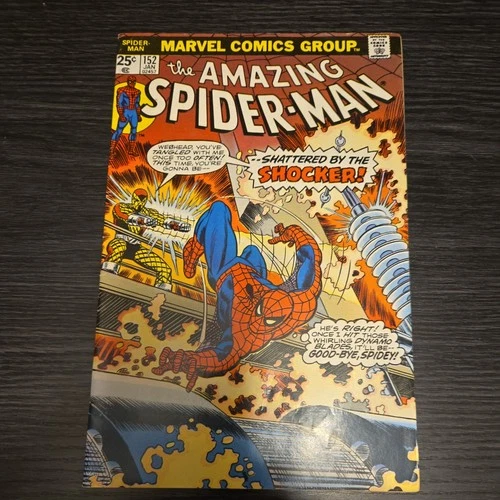 New ListingAMAZING SPIDER-MAN # 152 -SHATTERED BY THE SHOCKER-Marvel  1976 W/MVS