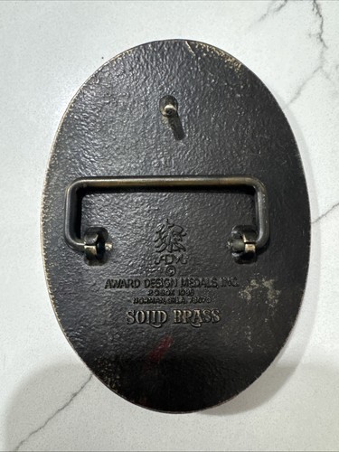 Steer Wrestling Solid Brass Belt Buckle Award Design Medals, You Engrave A Name - Picture 2 of 2