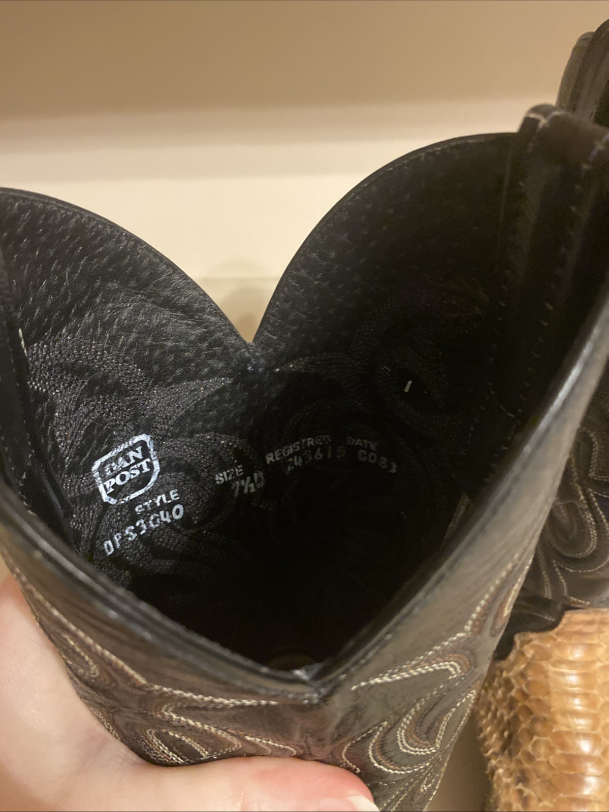 Dan Post Snake Python Cowboy Boots Size 7.5d - image 4