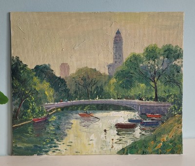 Central Park Bow Bridge, New York, Ölgemälde