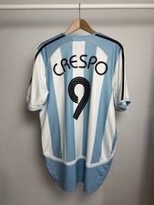 Argentina 2006 Home Jersey Hernan Crespo #9 L World Cup Vintage Football Shirt