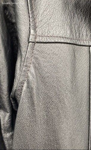 Oscar Piel Perfect Leather USA Men's Black Leather Coat - Size XL Vintage - Picture 7 of 11