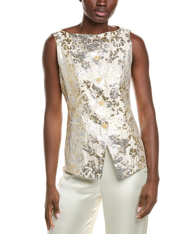 Chaleco recortado para mujer Lafayette 148 New York mezcla de seda