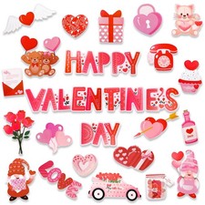 47 PCS Valentines Day Cutouts Classroom Decorations Pink Heart Bulletin Board