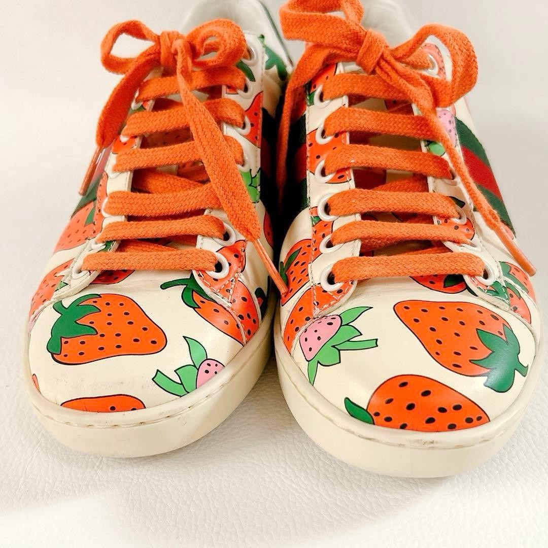 Auth Gucci Leather Ace Sherry Line Sneakers Multicolor EU35 US5 UK2 Women thumbnail 2