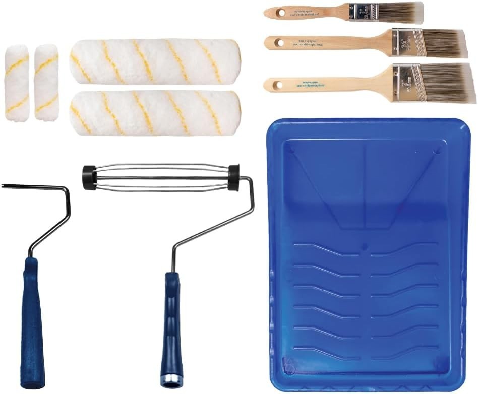 Complete Microfiber Paint Roller and Brush Set - Washable & Reusable Convenience
