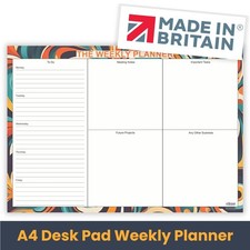 A4 Weekly Planner Desk Pad Undated with To Do List Productivity Organiser 120g
