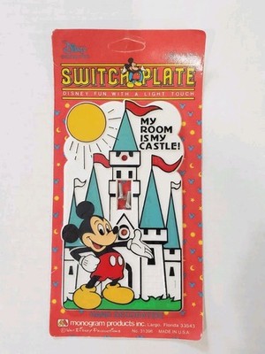 VTG Disney 1980's Mickey Mouse Wall Switchplate Made in USA My Room Is My Castle