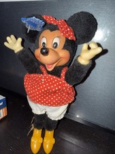 Vintage Applause Minnie Mouse Doll 9" Plush Disney Rubber Face Walt Disney