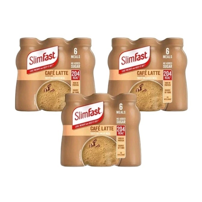 18 X Slimfast Milkshake Multipack Bottle Cafe Latte 325ml - BEST BEFORE 30/06/26