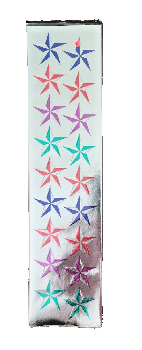 Vintage TS Denison Multicolored Foil Stars Teacher Stickers - IF4778