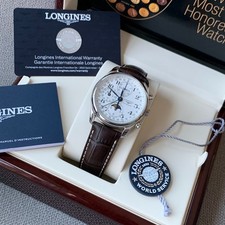 Longines Master Collection Moon Phase Automatic Chronograph Wristwatch Pristine 21
