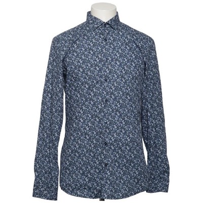 Eterna, Hemd, Größe: 40, Blau/Mehrfarbig, Baumwolle, Blumen, Herren #7nY