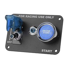DC 12V Ignition Switch Panel 2 in 1 Car Engine Start Push Button, LED blue