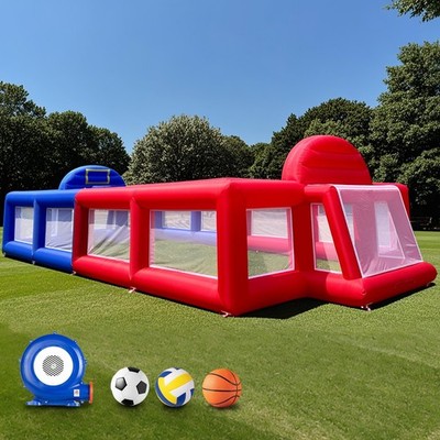 Wellcomer 40FT Inflatable 3in1 Sport court (Basketball, Soccer, Volleyball)