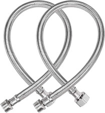 Faucet Supply Line Connector G1/2 Female X G1/2 Male 20 Inch Length 304 Stainles