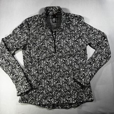 Spyder Active Women s Medium Black White Marled Fleece 1/4 Zip Pullover Sweater