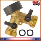 Garden Hose Splitter 2 Way Heavy Duty Brass Faucet Adapter 3/4'' Yellow
