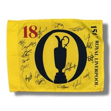 Signed THE OPEN Golf Pin Flag - 151st Liverpool Memorabilia - COA