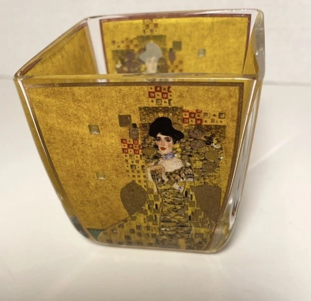 Candle Glass Vase by Goebel  Gustav Klimt “Women in Gold” Adele Bloch Bauer