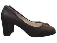 CIRCA JOAN & DAVID BROWN BLACK LEATHER Shoes Pumps, Luxe Classic, Womens Sz 10M