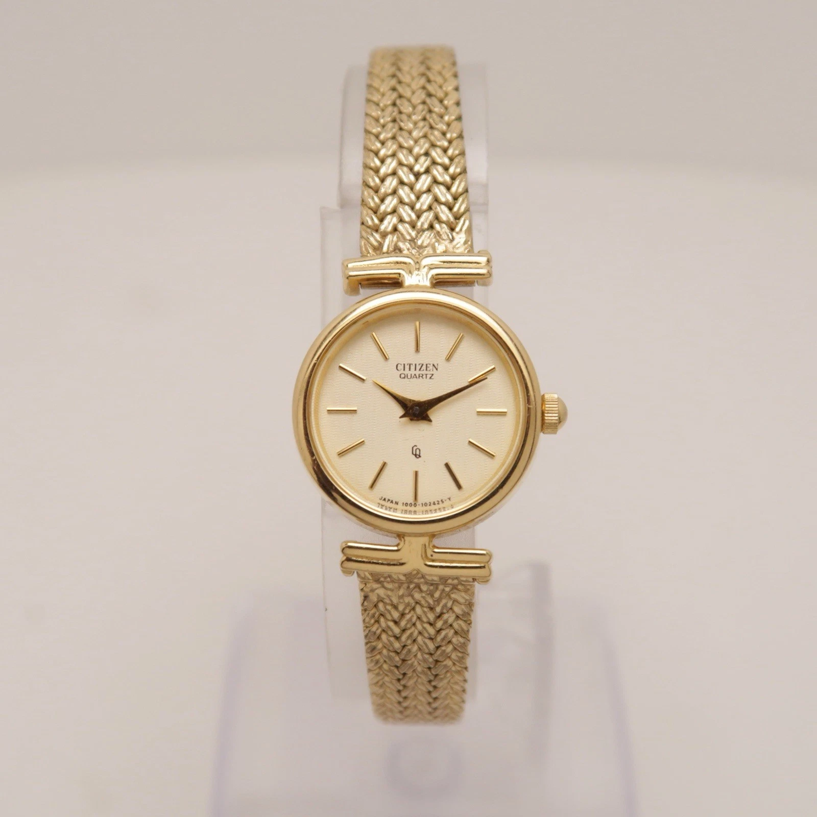 CITIZEN 4-101693 Gold Tone Analog Quartz Vintage Women Watch W376 *WORKING