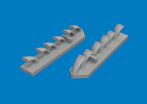 Eduard Accessories 6481199 - 1:48 Fw 190D-9 Exhaust Stacks Print For Miniart - N-image