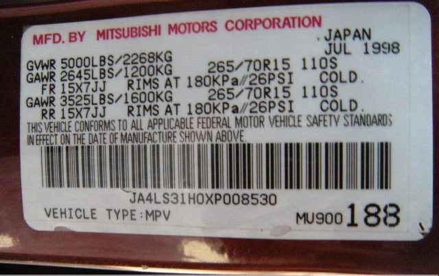 Passenger Side View Mirror Power Non-heated Fits 97-02 MONTERO SPORT 695493 - Image 2 of 4