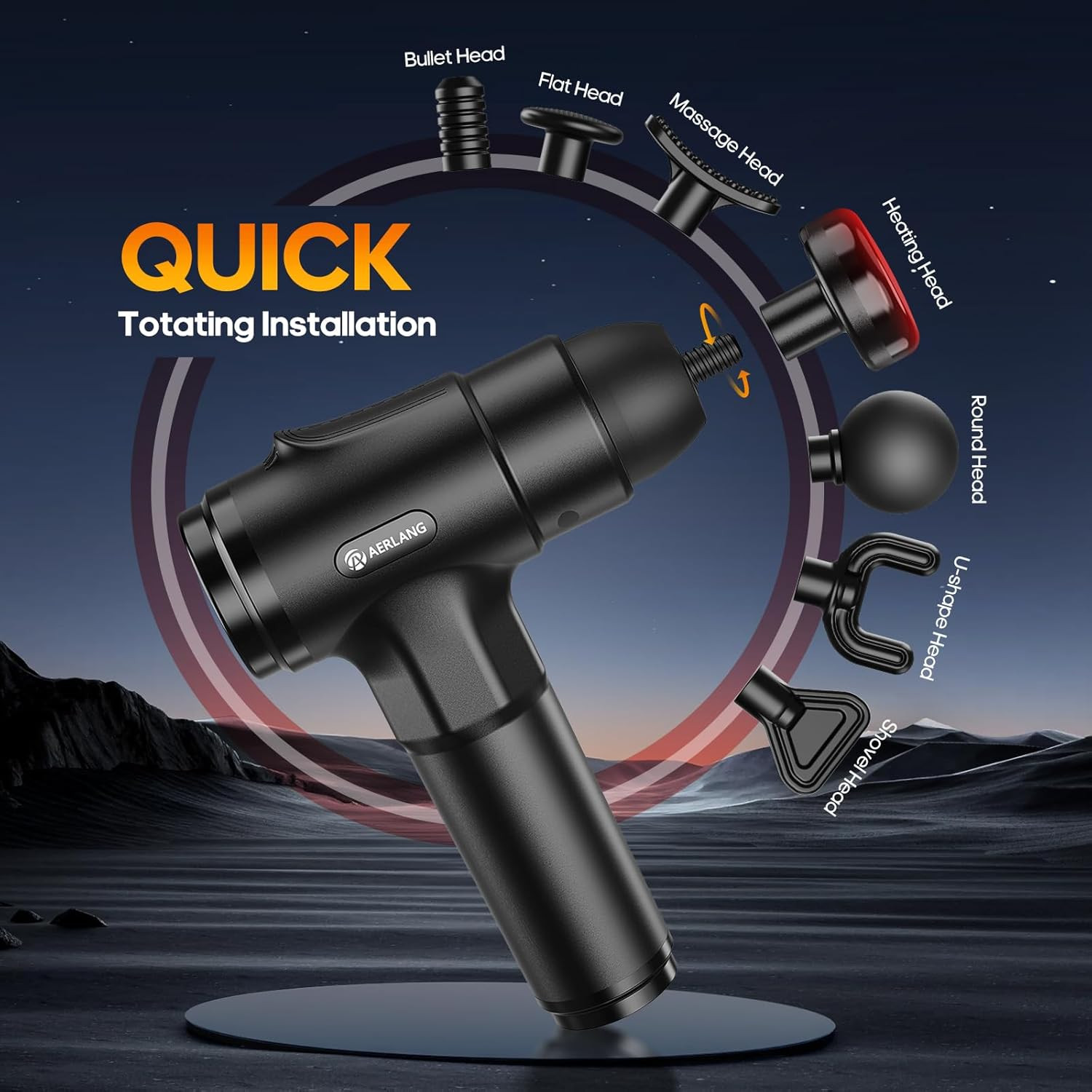 Massage Gun + Heat Deep Tissue Percussion Back Neck Pain Relief Gift Men Women