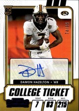 2021 Panini Contenders Draft Picks Damon Hazelton Jr. #301 Blue Missouri A12
