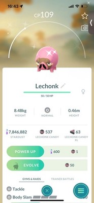 Pokemon Go Shiny Lechonk