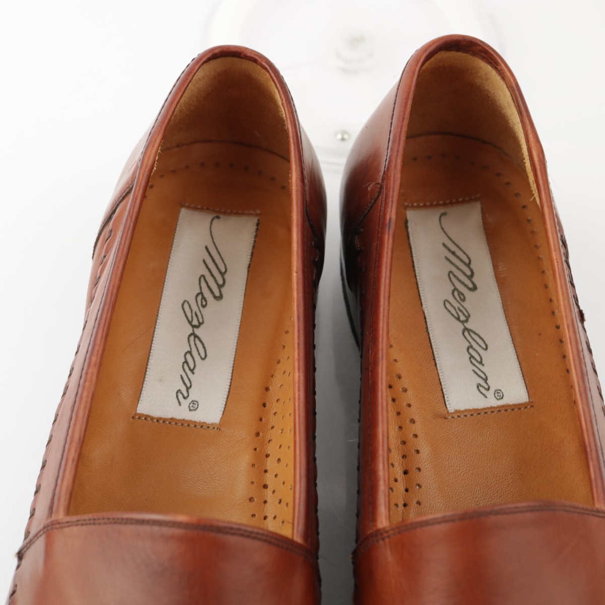 Mezlan Mens Loafer Size 7.5 Tan Cognac Leather Moc Toe Slip  display picture 2
