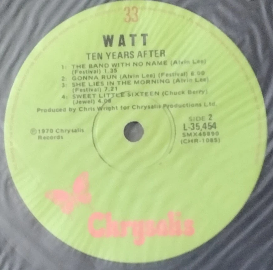 TEN YEARS AFTER - WATT 1975 CHRYSALIS CHR 1085 (L35454) AUS VINYL LP - Image 3 of 3
