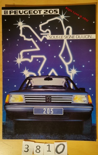PEUGEOT 205 GL GLD GR GRD SR SRD GT Prospectus Fr 8 pages MY 1984