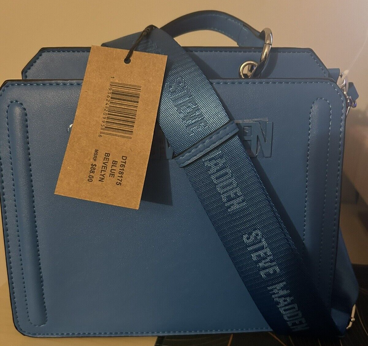 STEVE MADDEN BEVELYN SATCHEL CROSSBODY BAG W AIR POD CASE BLUE NWT NWT STEVE MADDEN BEVELYN SATCHEL CROSSBODY | Mercari main image 4